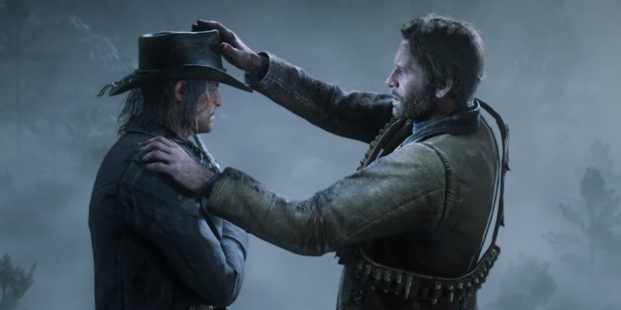 Arthur giving his hat to John